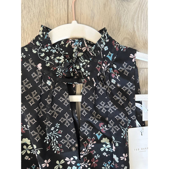 TED BAKER Marcila Hazel High Neck Wide Leg Jumpsuit In Black - Picture 11 of 15